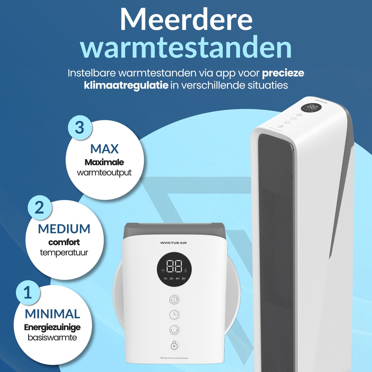 Rovary™ slimme toren heater 2000W 62cm