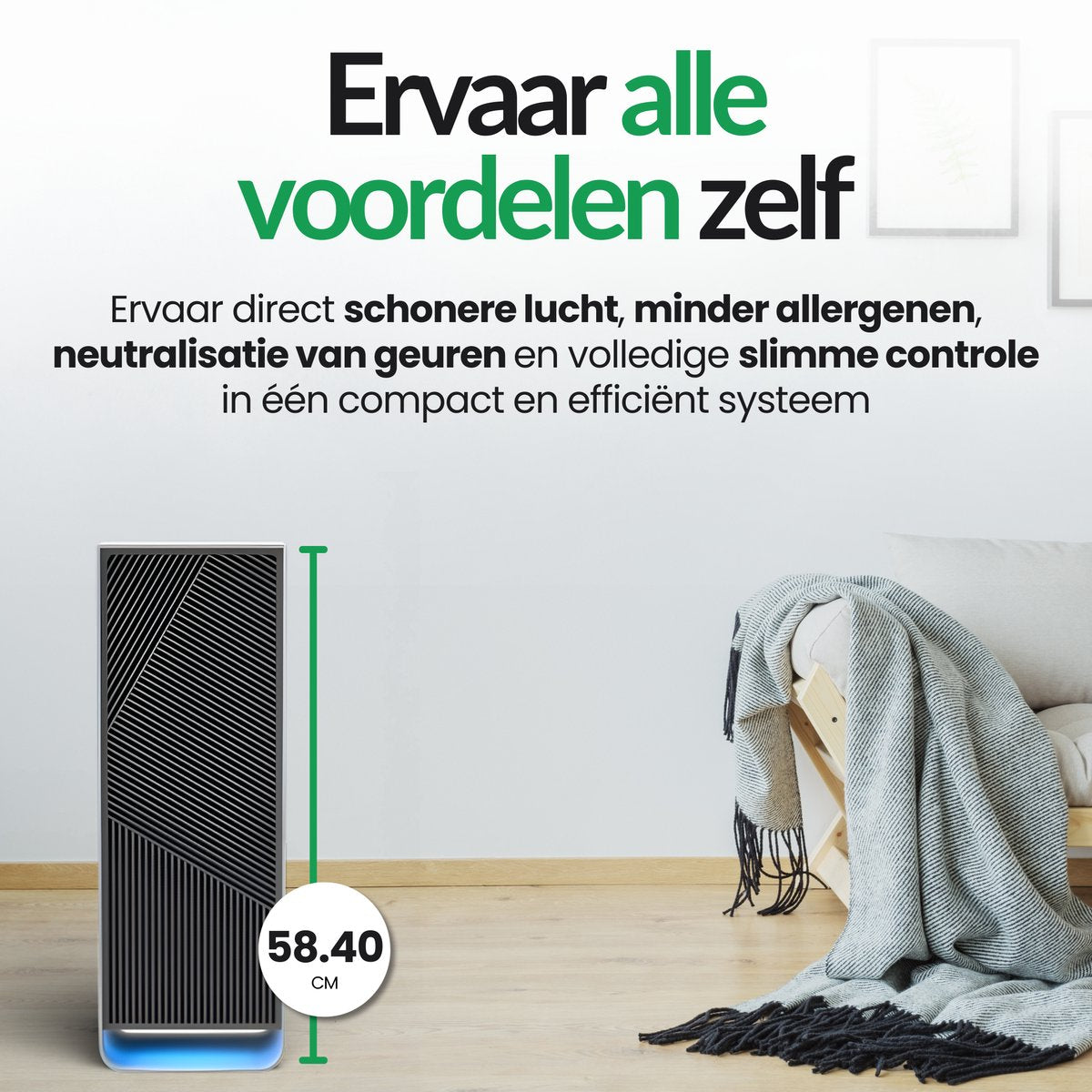 LivingSmart™ LSL200S - Slimme Luchtreiniger met App - Tot 45 m²
