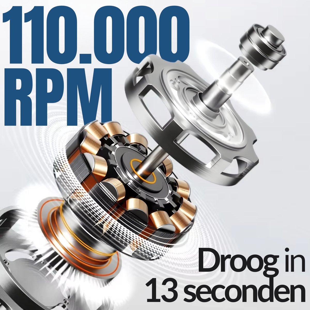 Rovary™ Aiolus Hygiënische Handdroger met UVC